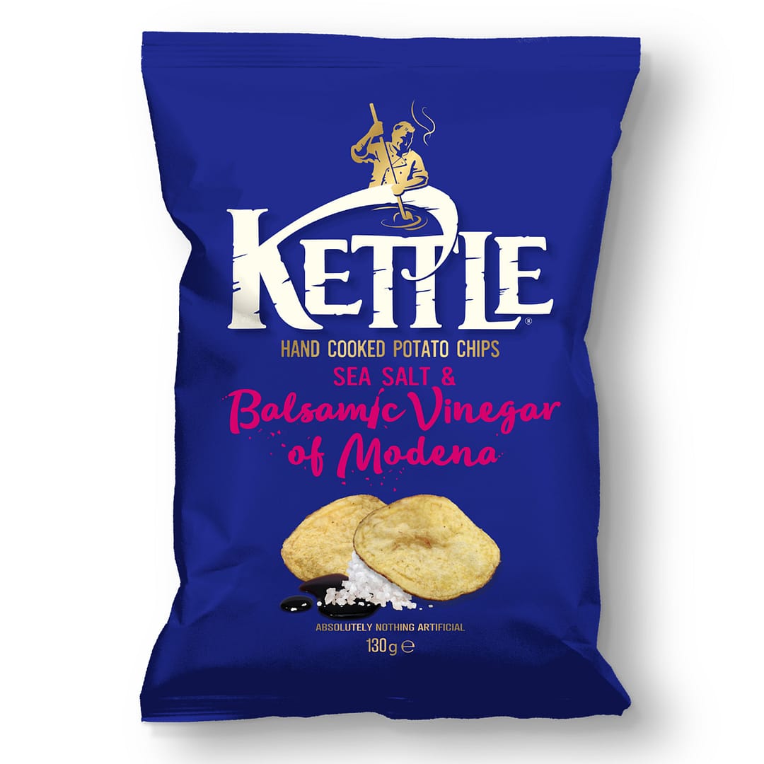 Kettle Sea Salt & Balsamic Vinegar – merisuolalla ja balsamicolla maustetut perunalastut