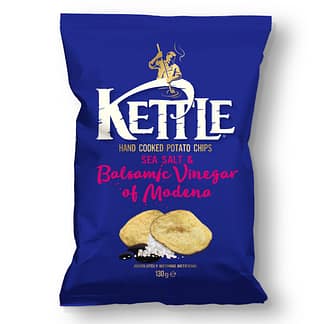 Kettle Sea Salt & Balsamic Vinegar - merisuolalla ja balsamicolla maustetut perunalastut