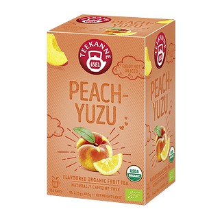 Teekanne Luomu Peach–Yuzu -hedelmähauduke