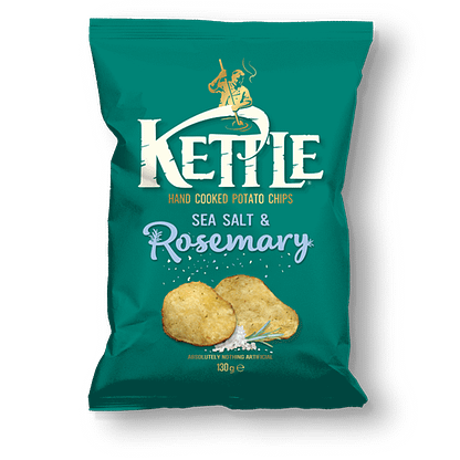 Kettle Sea Salt & Rosemary - merisuolalla ja rosmariinilla maustetut perunalastut
