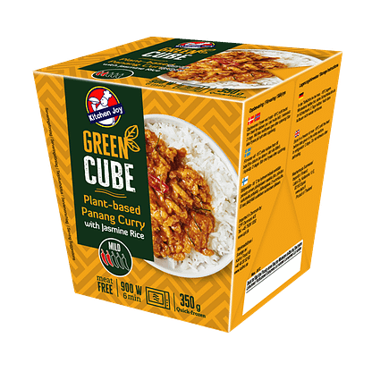 Kitchen Joy Green Cube Plant-Based Panang Curry With Jasmine Rice