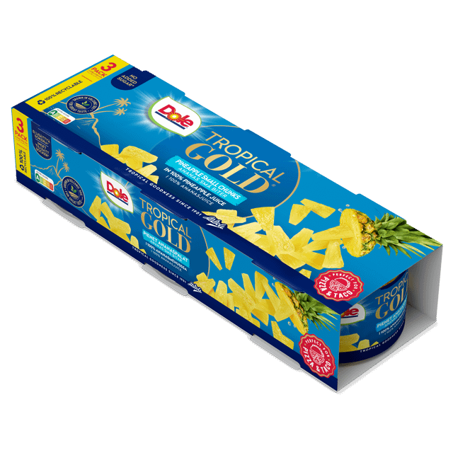 Dole Tropical Gold ananaspalat mehussa 3-pack – pizzaan sopivat palat