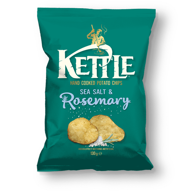 Kettle Sea Salt & Rosemary – merisuolalla ja rosmariinilla maustetut perunalastut