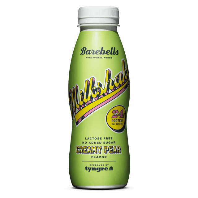 Barebells Milkshake Creamy Pear – päärynänmakuinen proteiinipirtelö