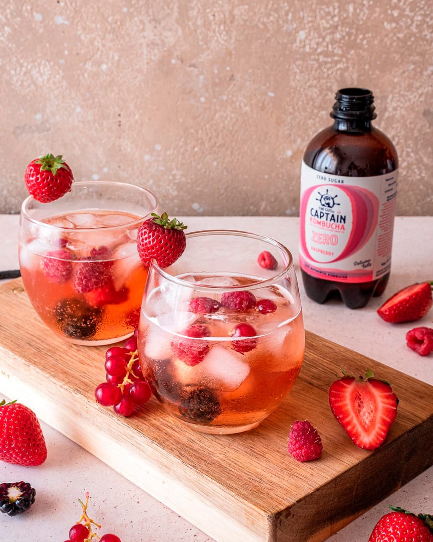 The GUTsy Captain kombucha vadelmanmakuinen ZERO -juoma