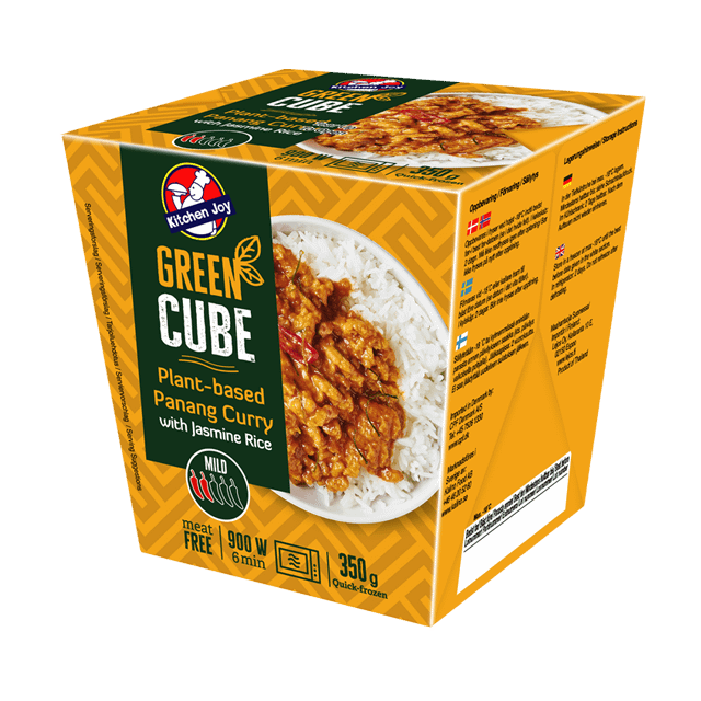 Kitchen Joy Green Cube Plant-Based Panang Curry With Jasmine Rice - Lejos